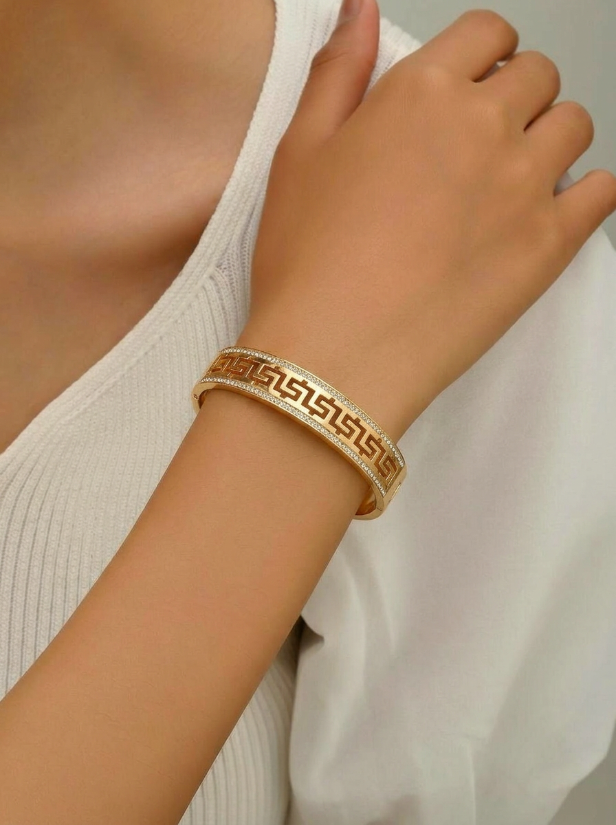Greek Key Bangle - Close Up