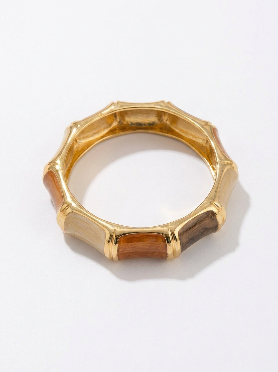 Gold Bamboo Bangle Earthy - Product Shot