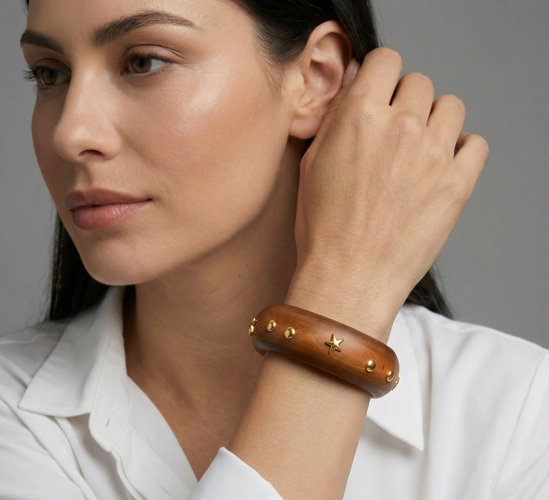 Wooden Star Bangle - Product Shot