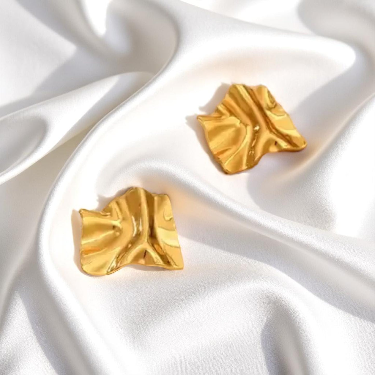 Textured Gold Stud Earrings