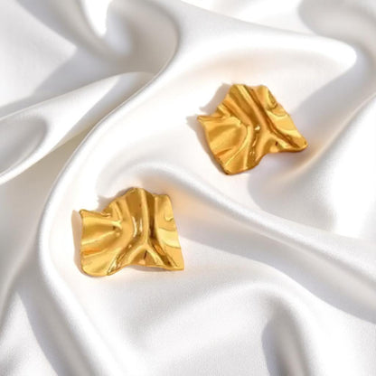 Textured Gold Stud Earrings