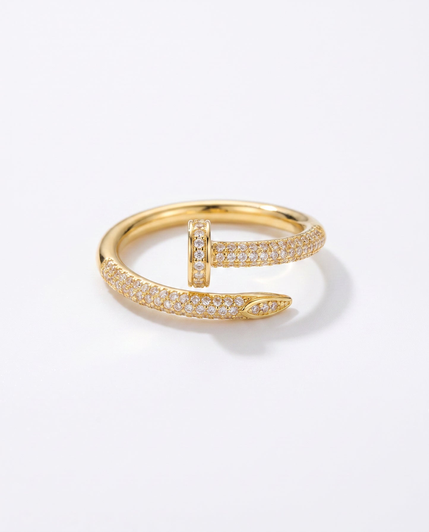 Pave Nail Wrap Ring - top down view