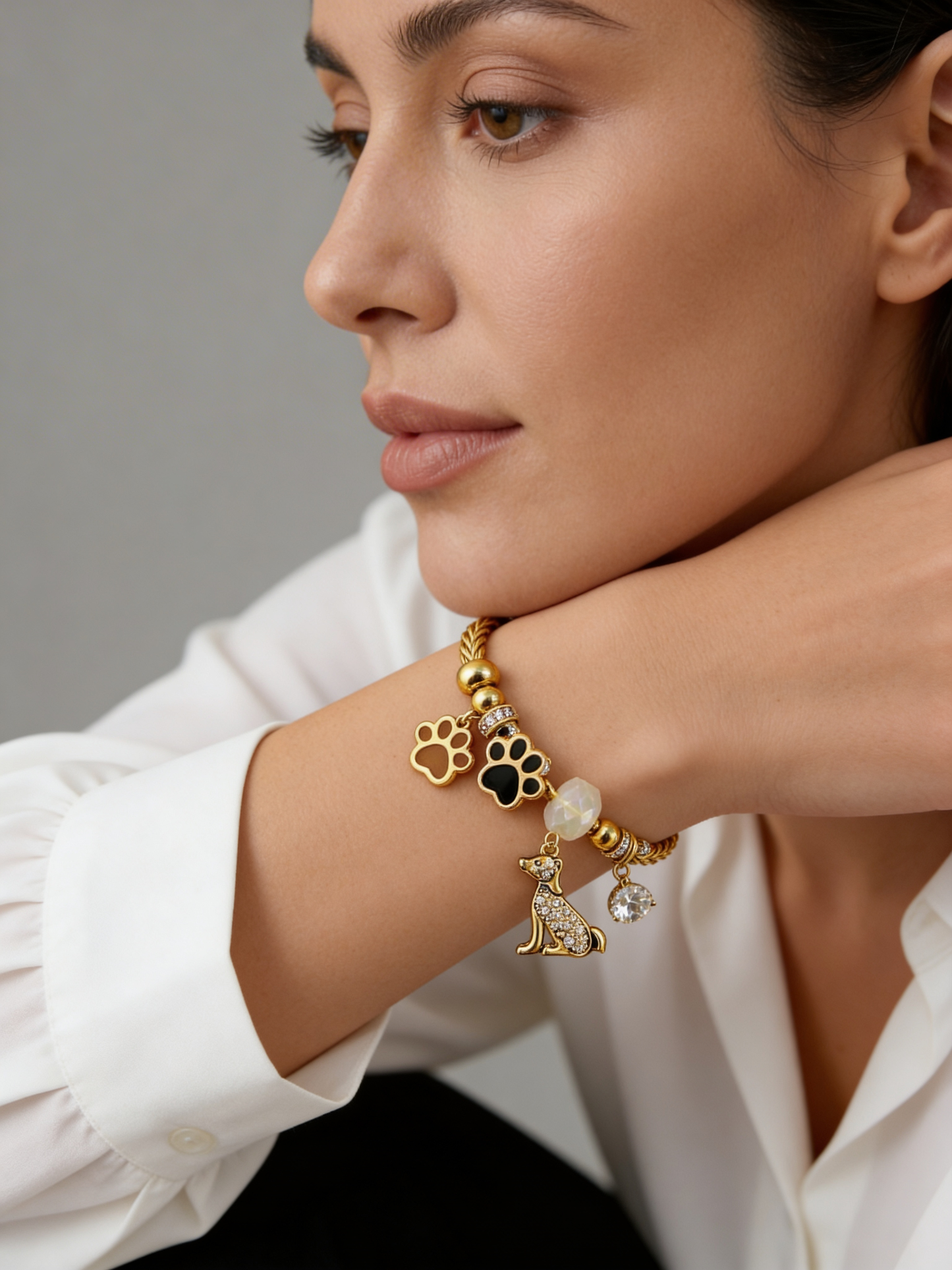 Dog Charm Bracelet - Close Up