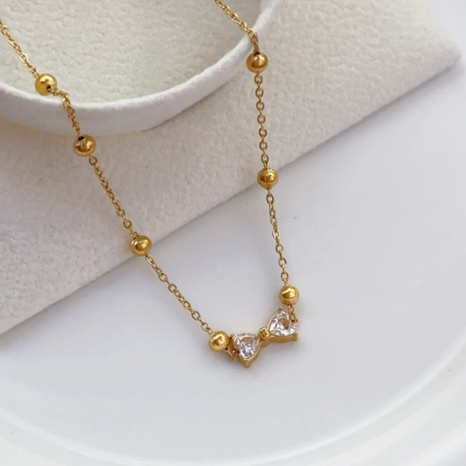 Bow Tie Beads Chain Necklace