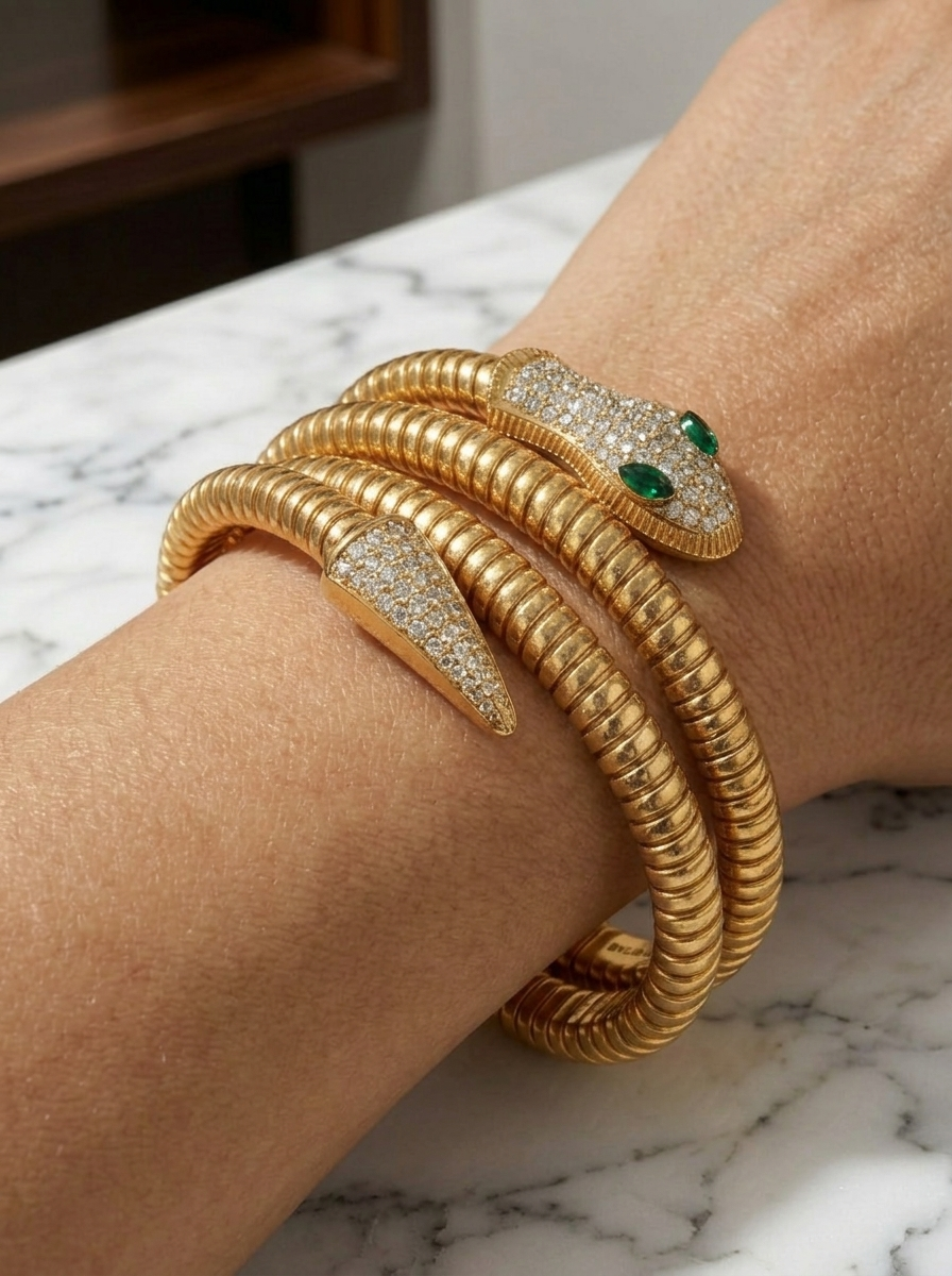 Snake Wraparound Bracelet - Close Up