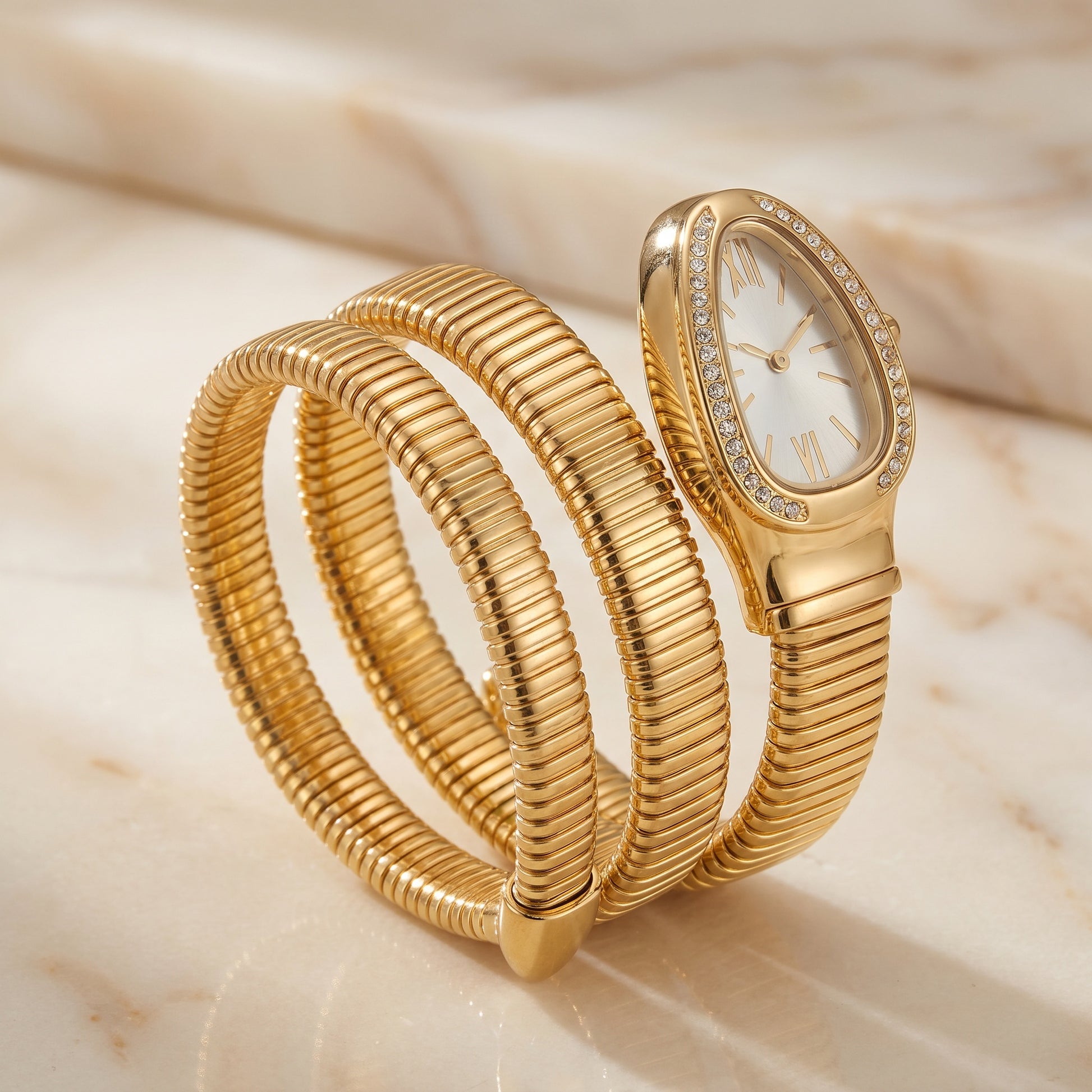 Ribbed gold tubogas coil side profile