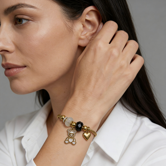 Gold Charm Bracelet - On Model Wrist