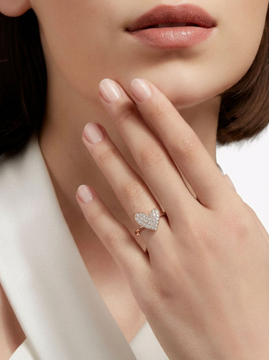 Asymmetric Heart Ring - On Model